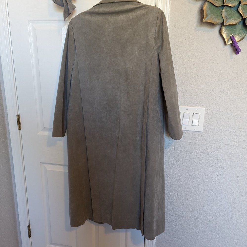 SOLD NEVER WORN 70s Union Label | Duster Coat | ULTRASUEDE | L | GRAY | Wilson's - Picture 7 of 13